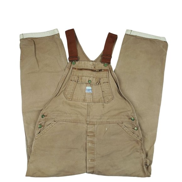 liberty Other - Vtg Liberty Bib Double Knee Canvas Overalls Brown Size 42X32 (42X30) Made In USA